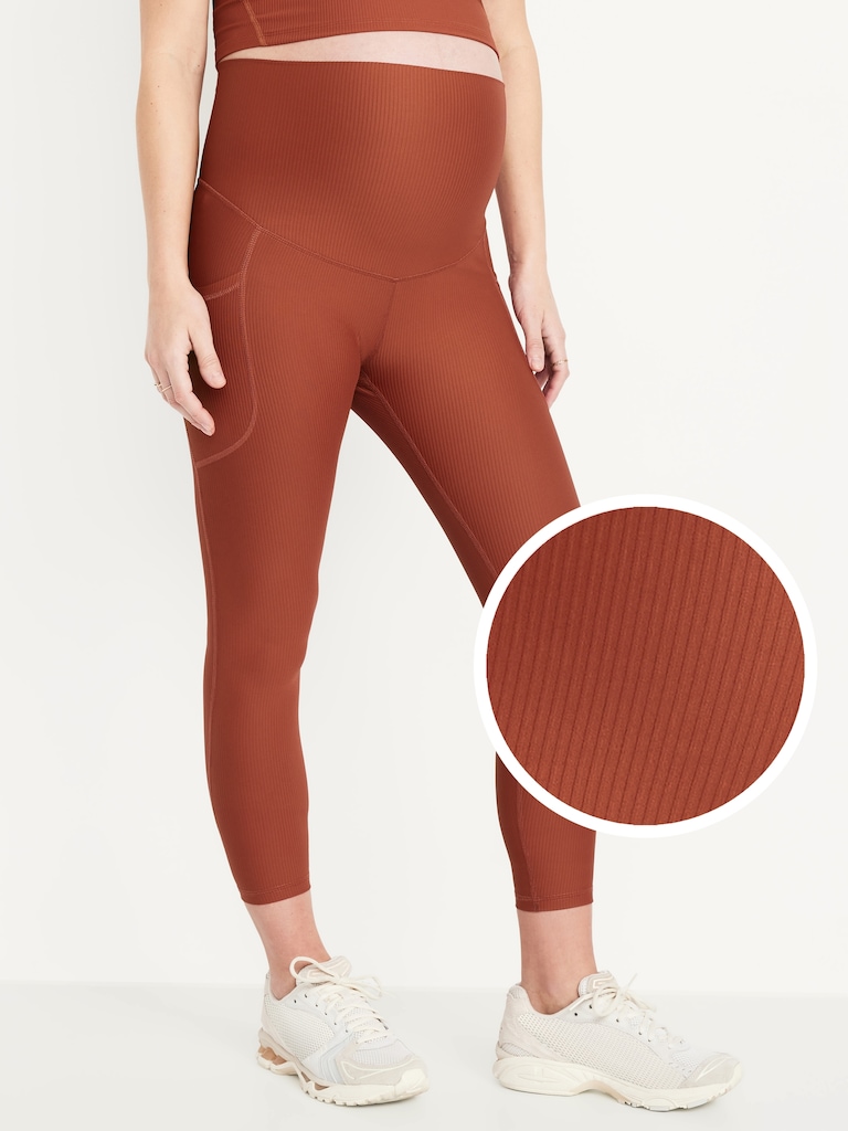 Maternity Full Panel PowerSoft 7/8 Rib Leggings