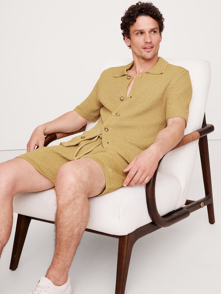 Crochet Cotton Knit Shirt