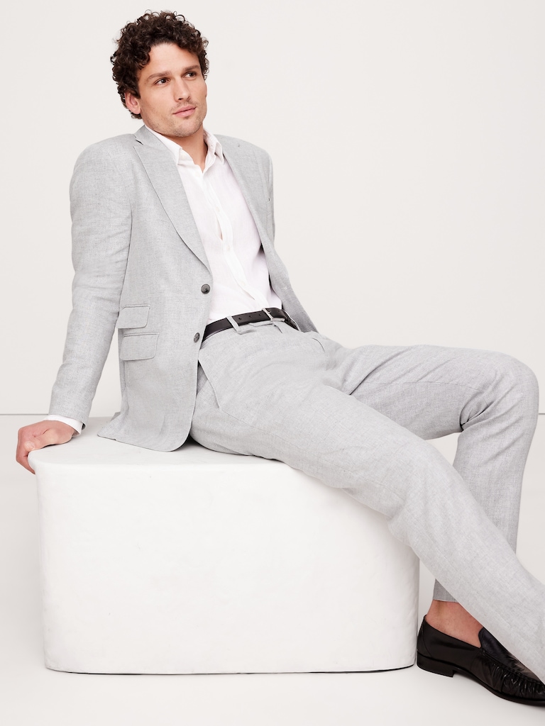Herringbone Linen-Cotton Suit Jacket