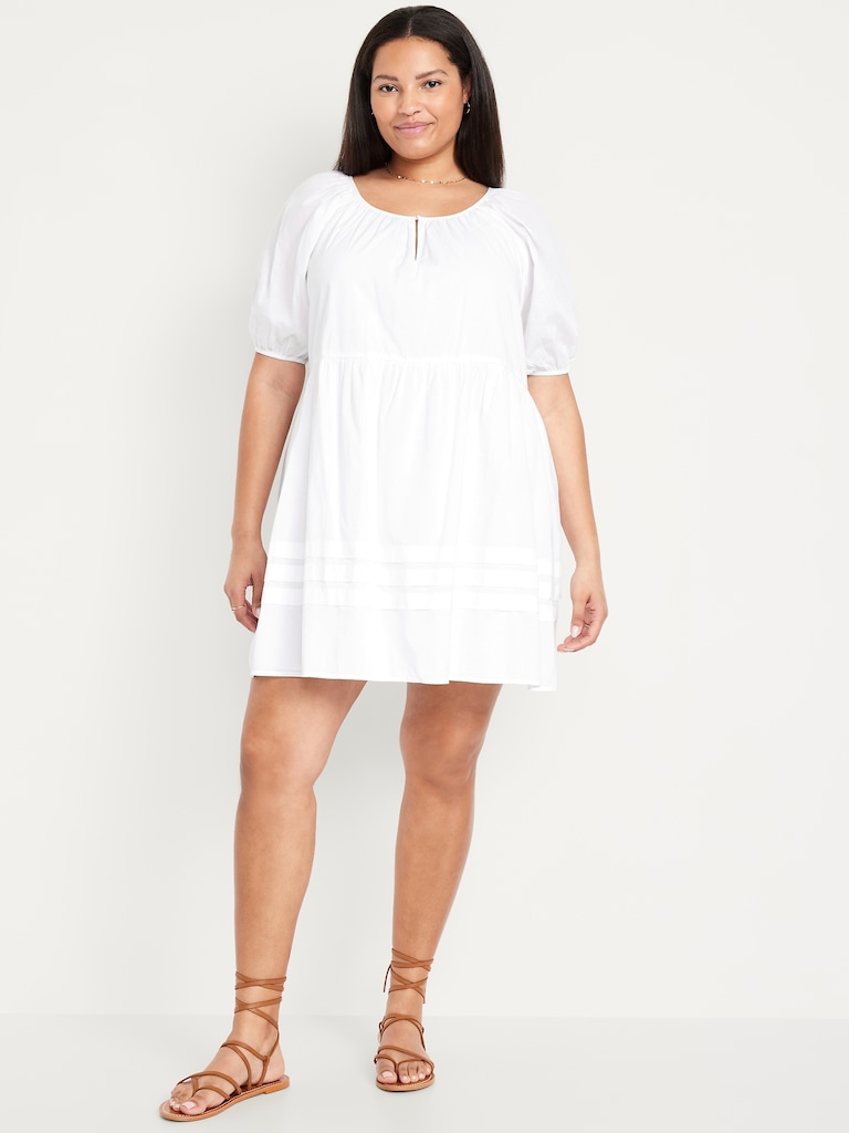 Pleated Mini Swing Dress