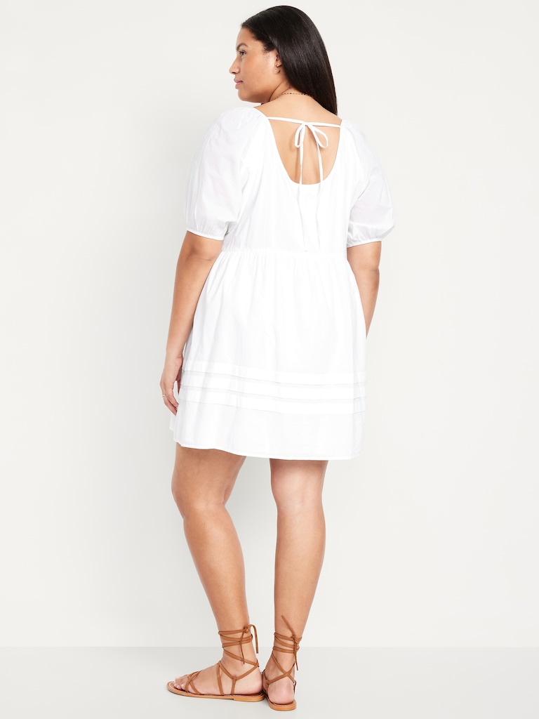 Pleated Mini Swing Dress