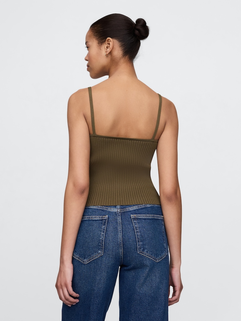 Rib Sweater Crop Tank Top