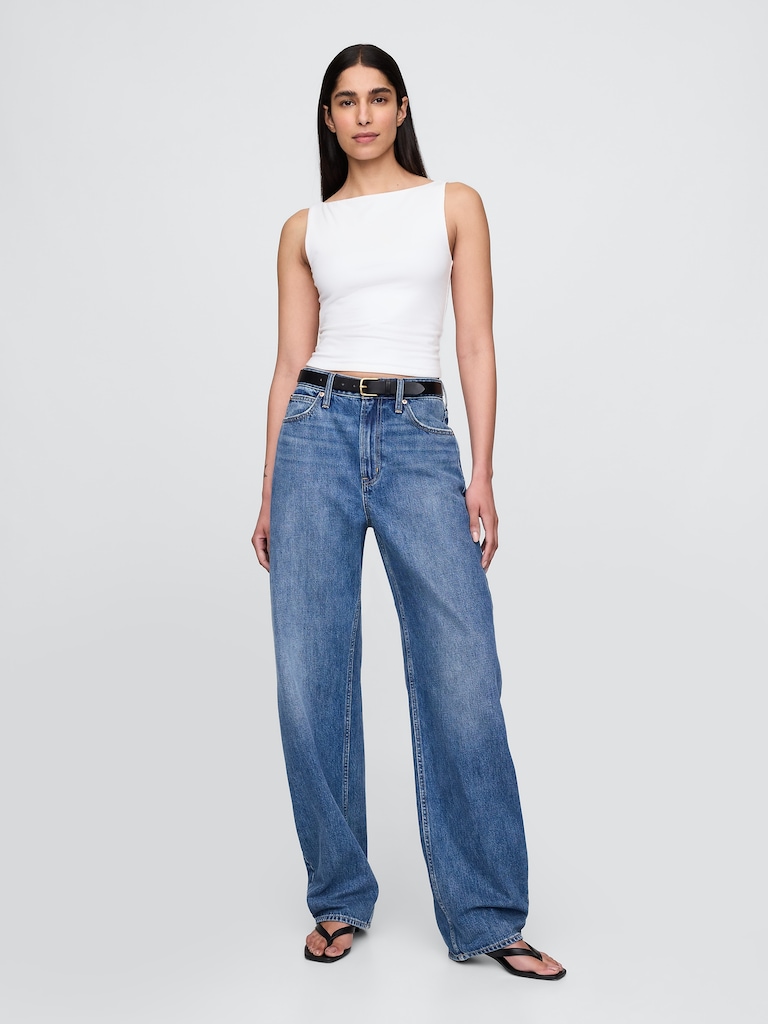 CloseKnit Jersey Boatneck Crop Tank Top