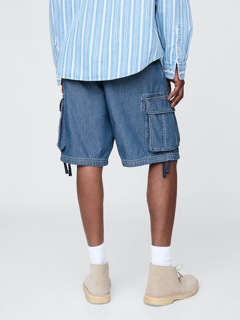 11" Baggy Denim Cargo Shorts