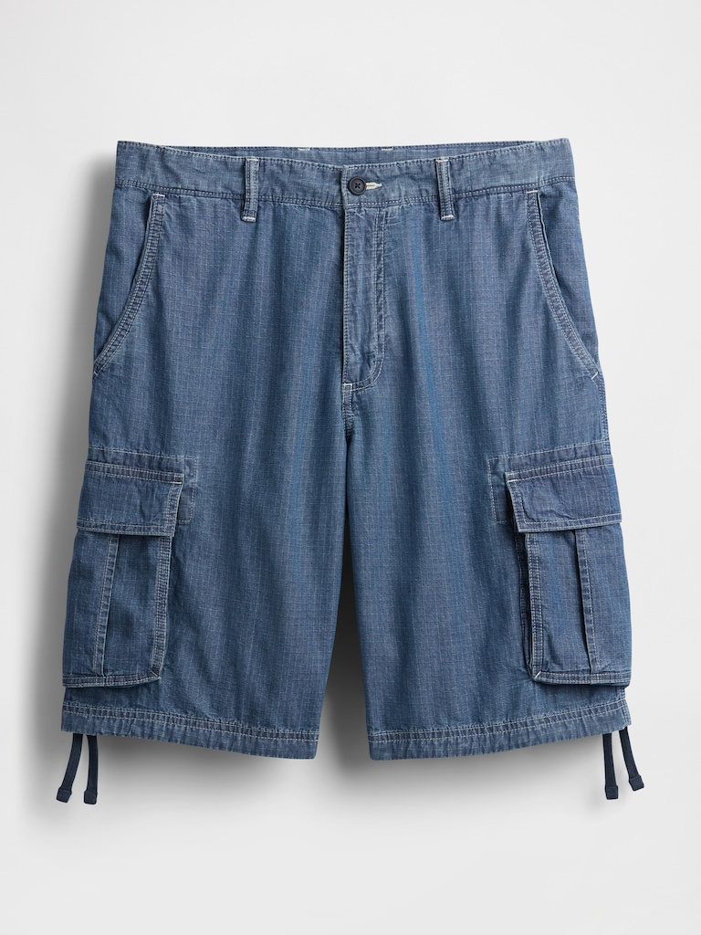 11" Baggy Denim Cargo Shorts