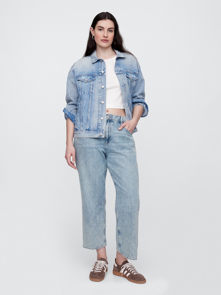 Mid Rise Relaxed Straight Jeans