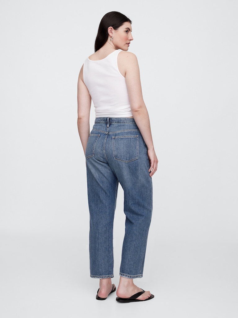 Mid Rise SuperSoft Relaxed Straight Crop Jeans