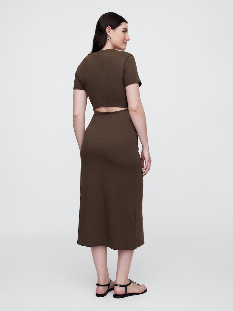 Cutout Midi T-Shirt Dress