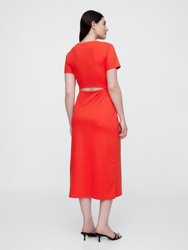 Cutout Midi T-Shirt Dress