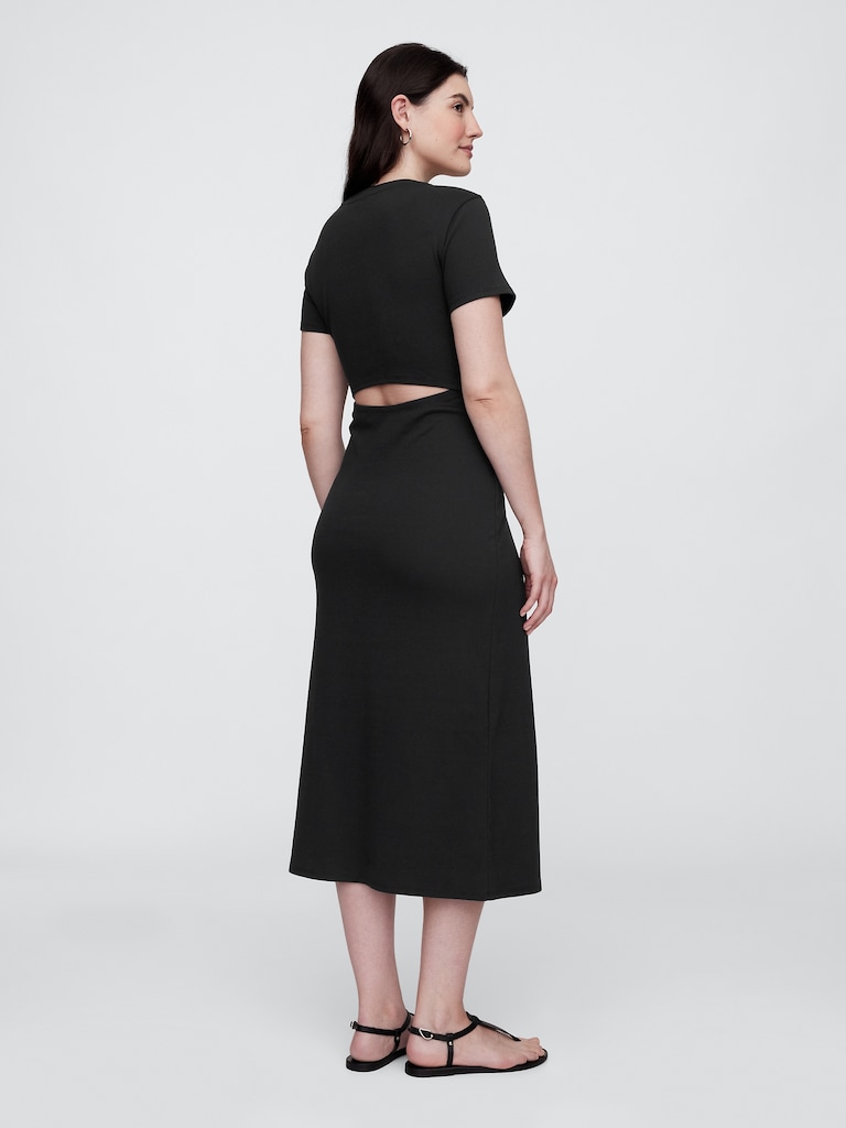 Cutout Midi T-Shirt Dress