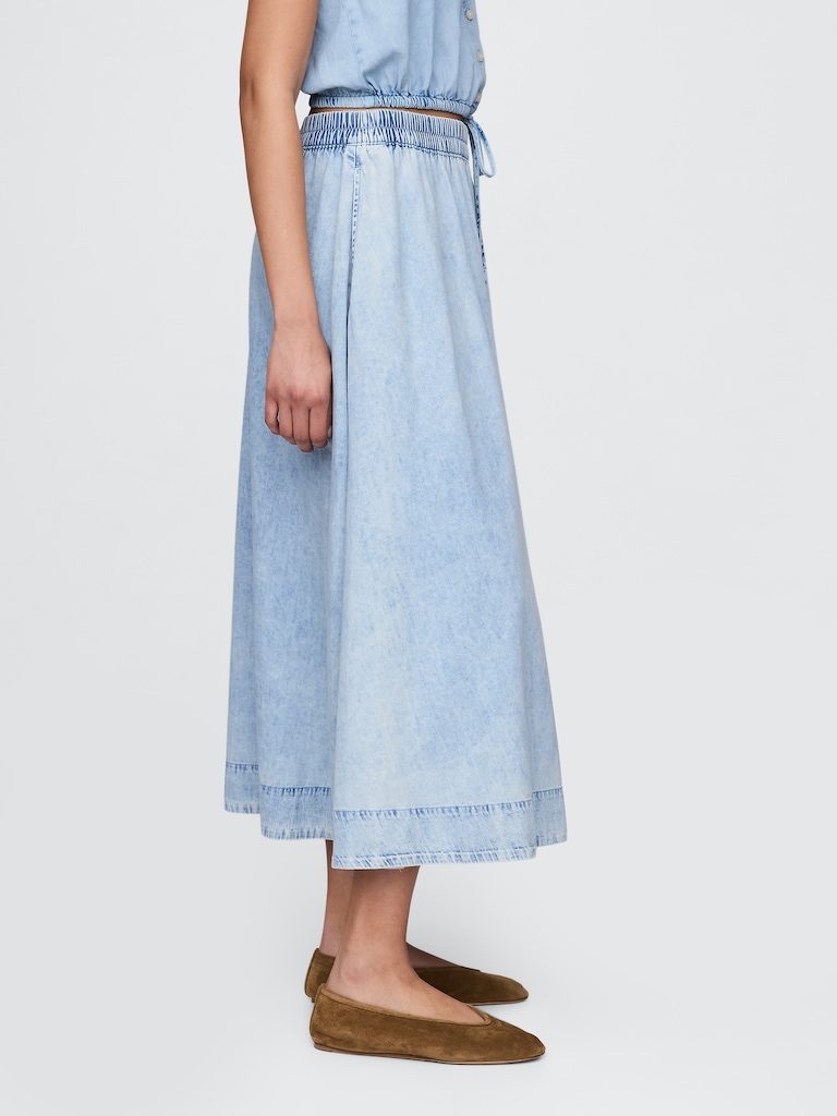 Denim Easy Maxi Skirt