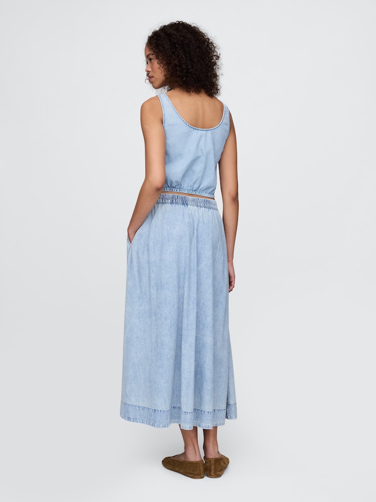 Denim Easy Maxi Skirt