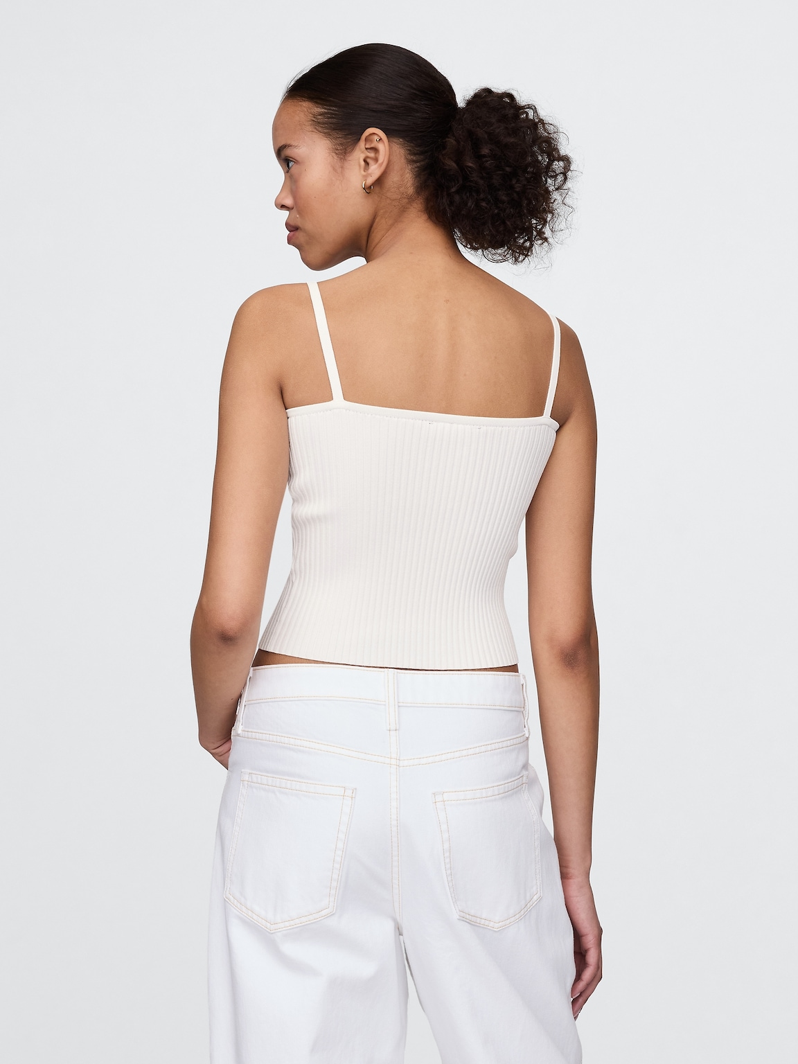 Rib Sweater Crop Tank Top
