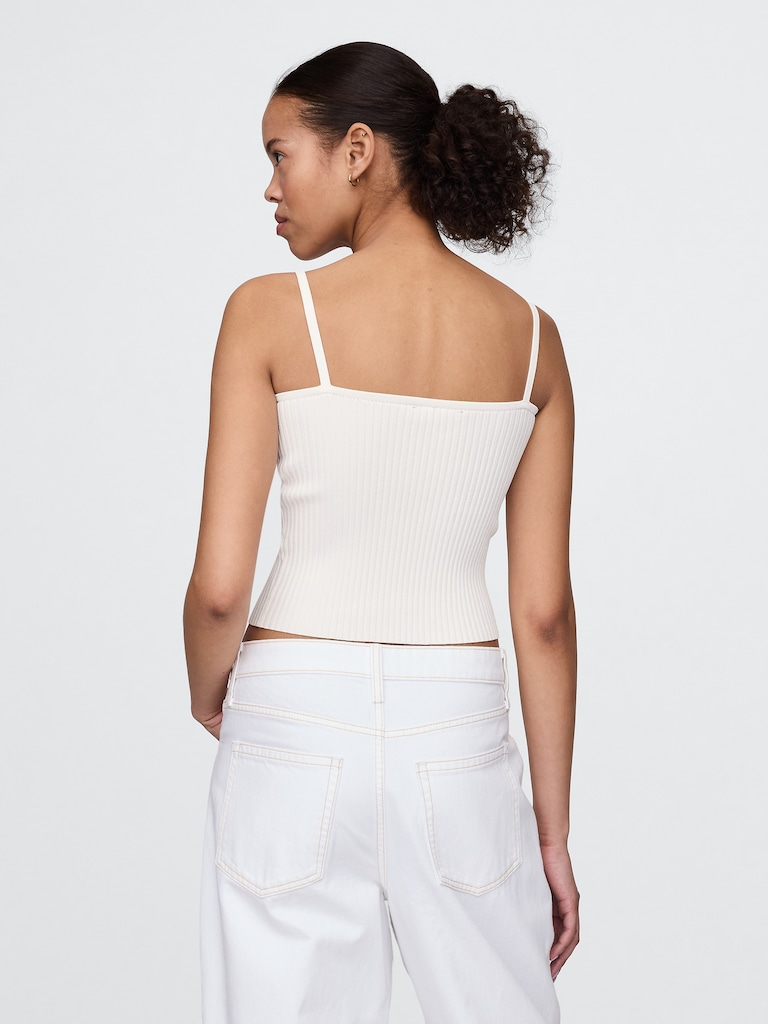 Rib Sweater Crop Tank Top