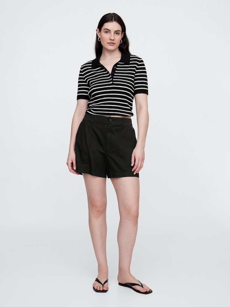 High Rise 4" Khaki Girlfriend Shorts