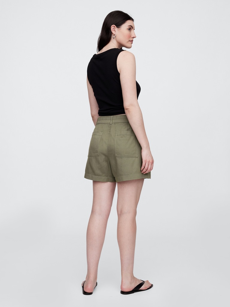 High Rise 4" Khaki Girlfriend Shorts
