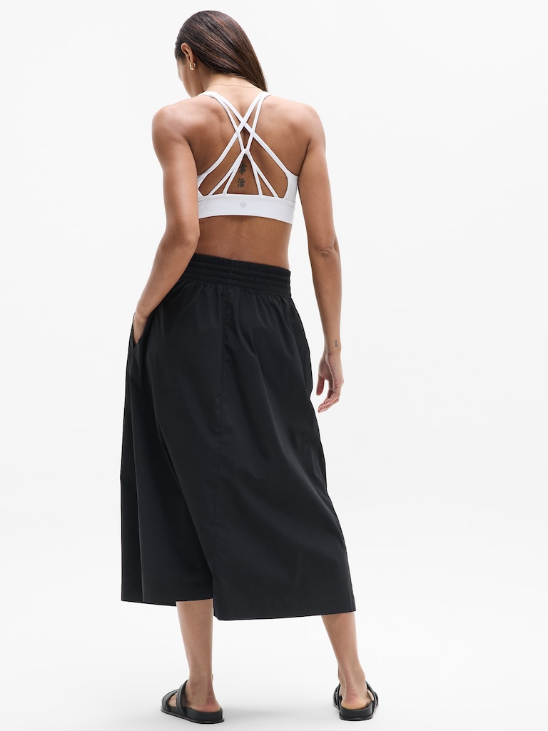 Midday Mid Rise Midi Poplin Skirt