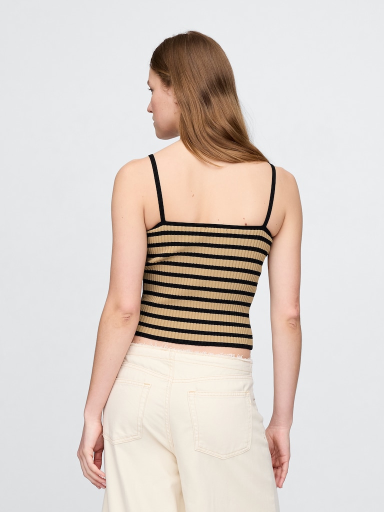 Rib Sweater Crop Tank Top