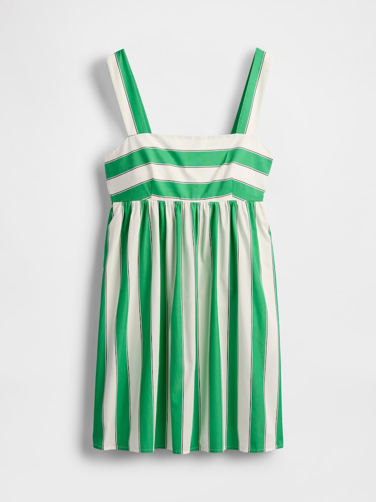 Poplin Tie-Back Mini Dress