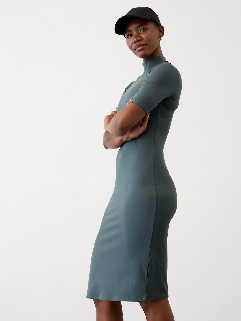Signature Rib Mock Neck Dress