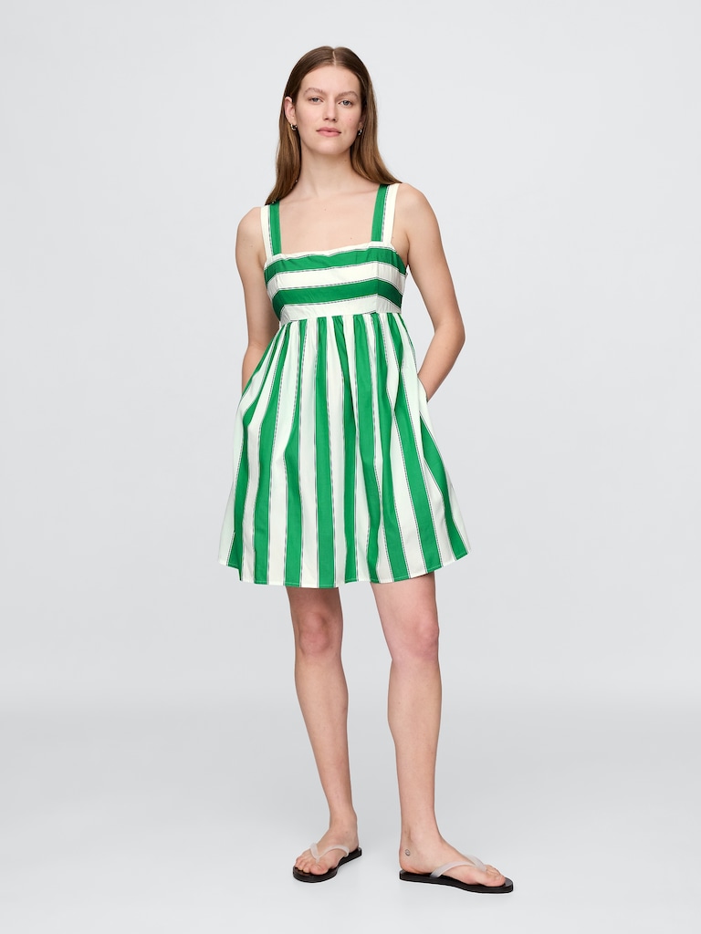 Poplin Tie-Back Mini Dress