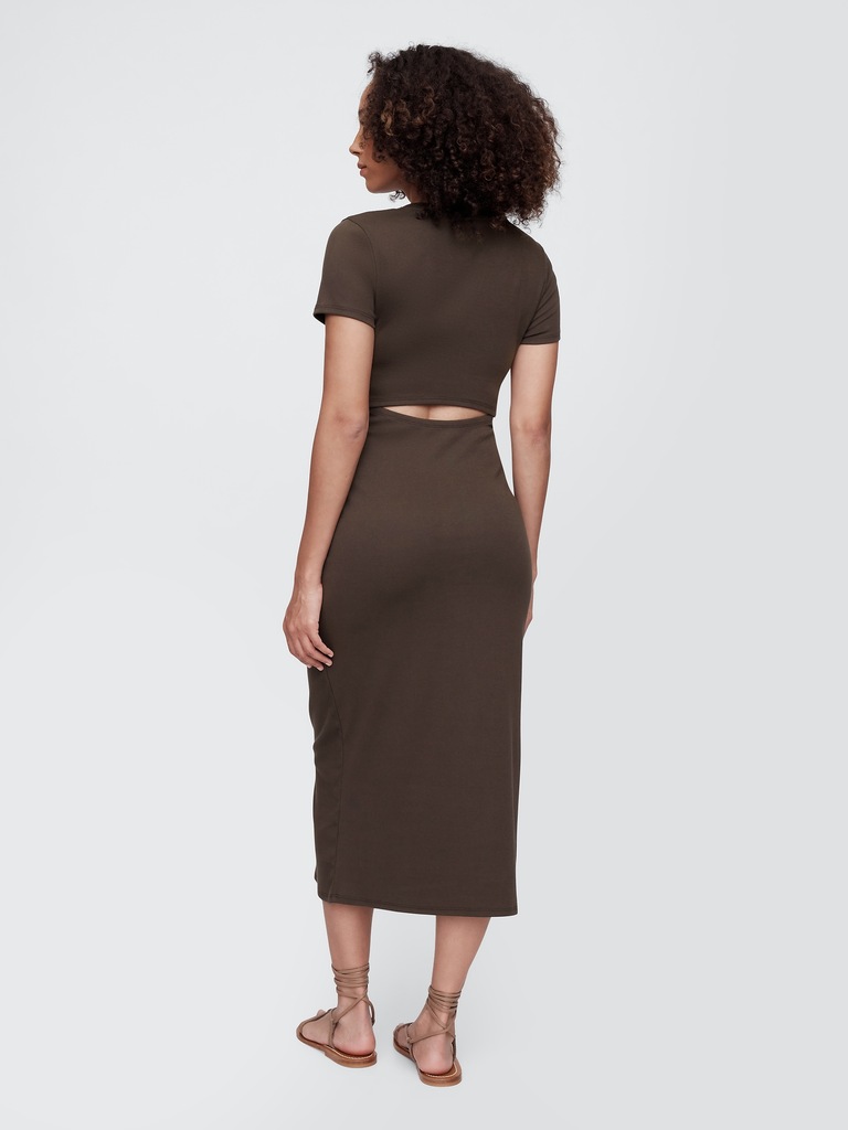Cutout Midi T-Shirt Dress