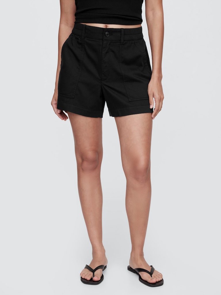 High Rise 4" Khaki Girlfriend Shorts
