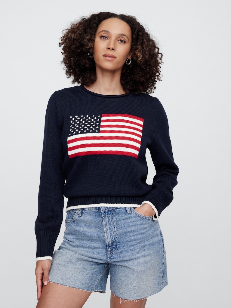 Roll Neck Americana Intarsia Sweater