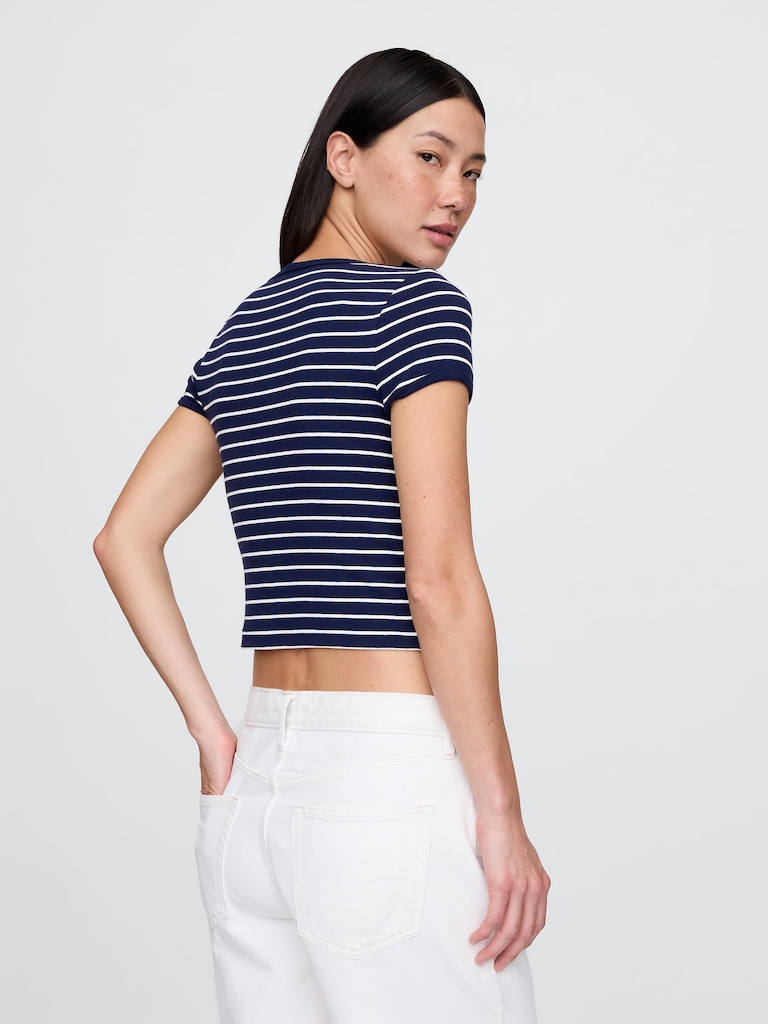 Modern Cap-Sleeve Crop T-Shirt