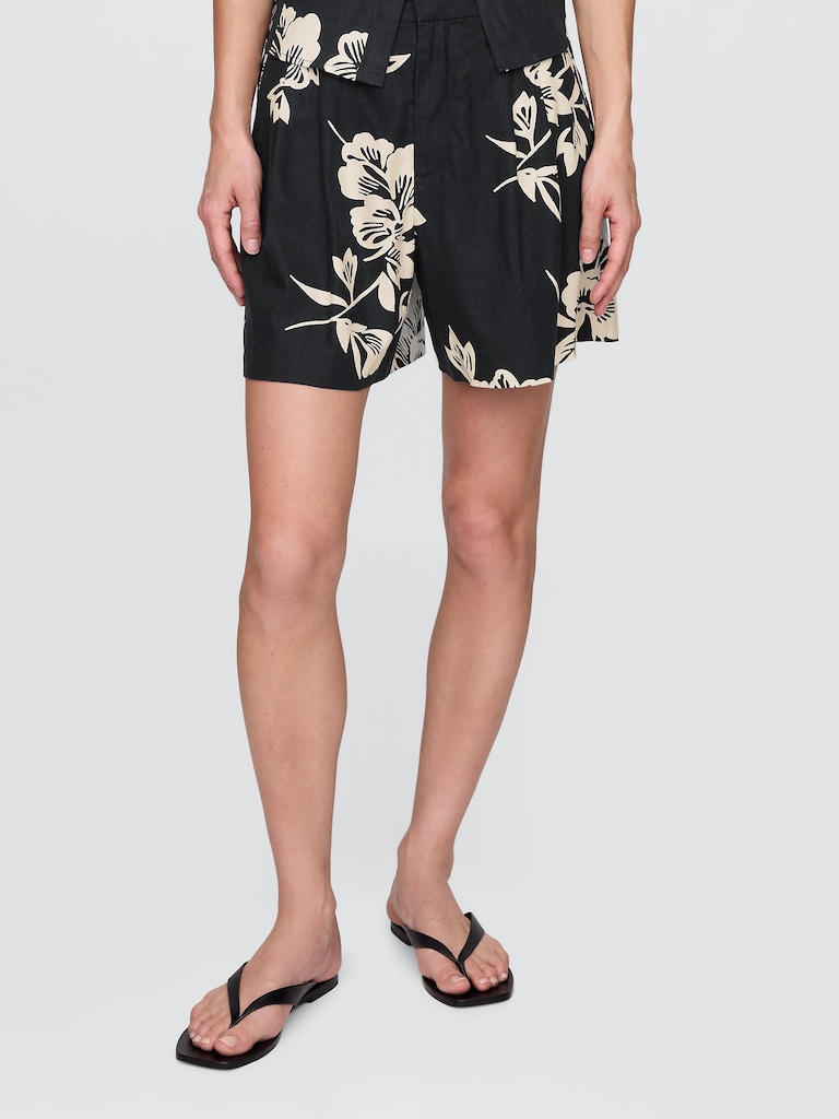 365 High Rise Linen-Blend Shorts