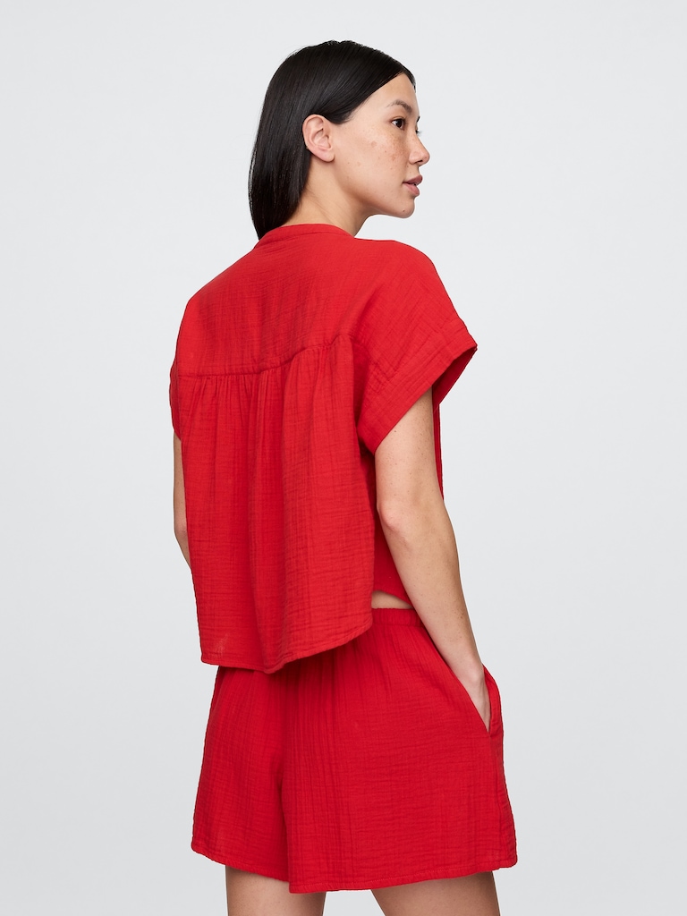 Cotton Gauze Dolman Shirt