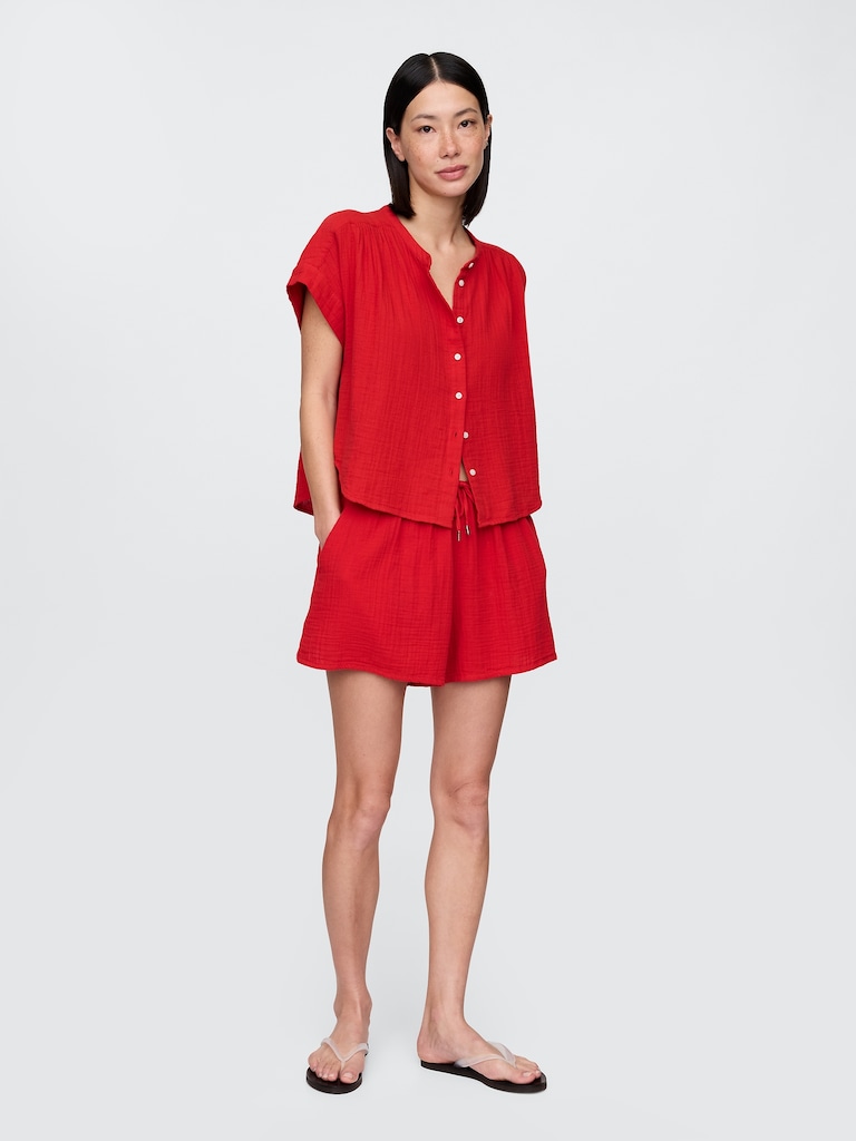 Cotton Gauze Dolman Shirt
