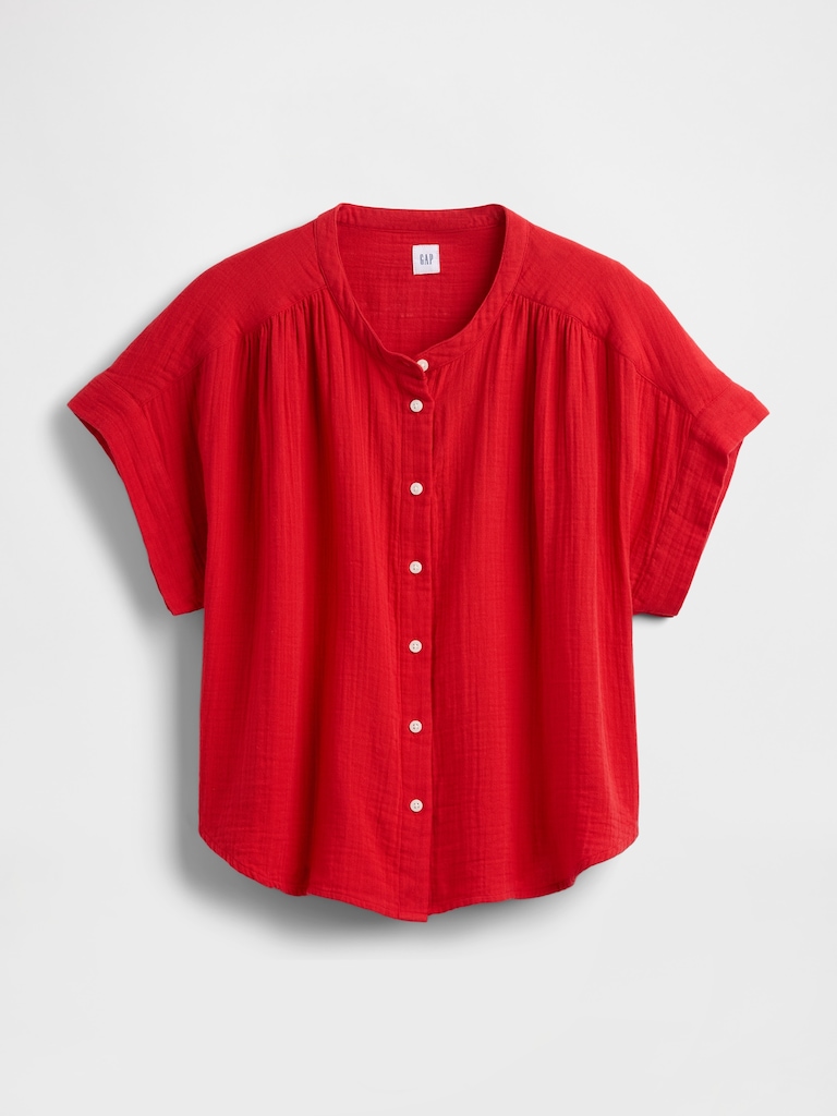 Cotton Gauze Dolman Shirt