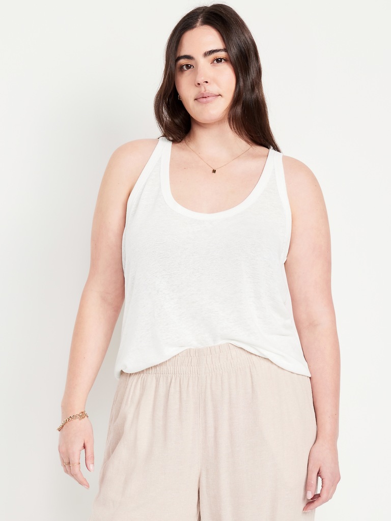 Linen-Blend Tank Top