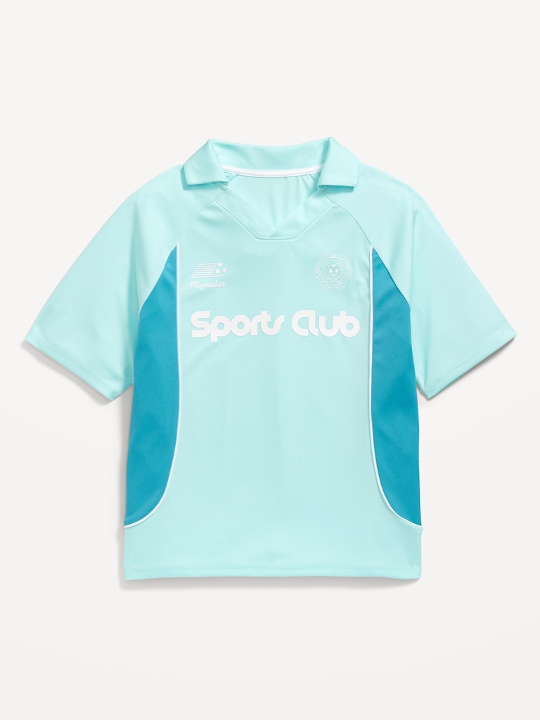 Oversized Collared Soccer Jersey T-Shirt for Boys