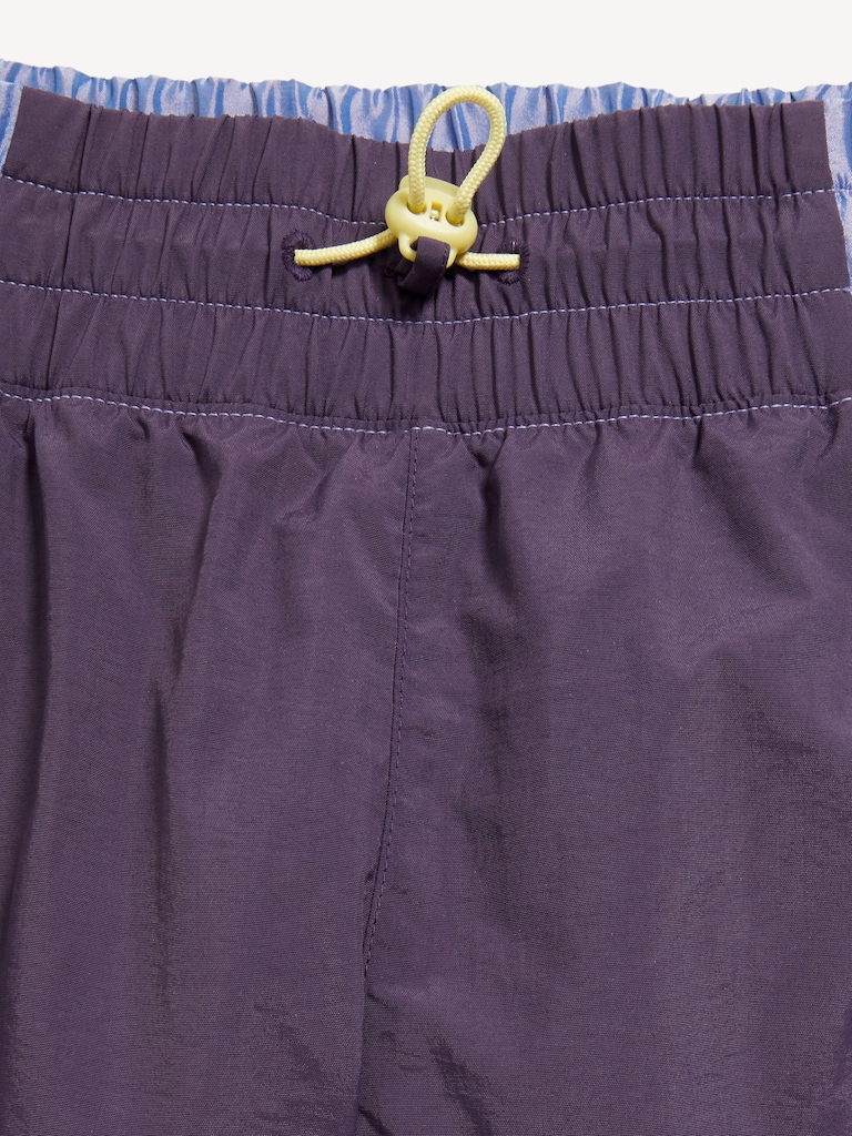 High-Waisted Color-Block Performance Shorts for Girls