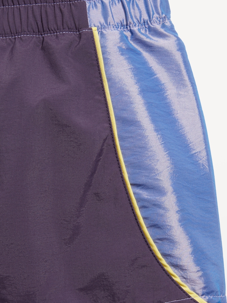 High-Waisted Color-Block Performance Shorts for Girls