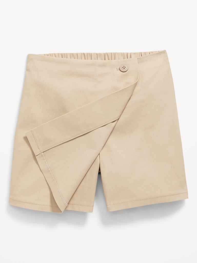 School Uniform Wrap-Front Skort for Girls