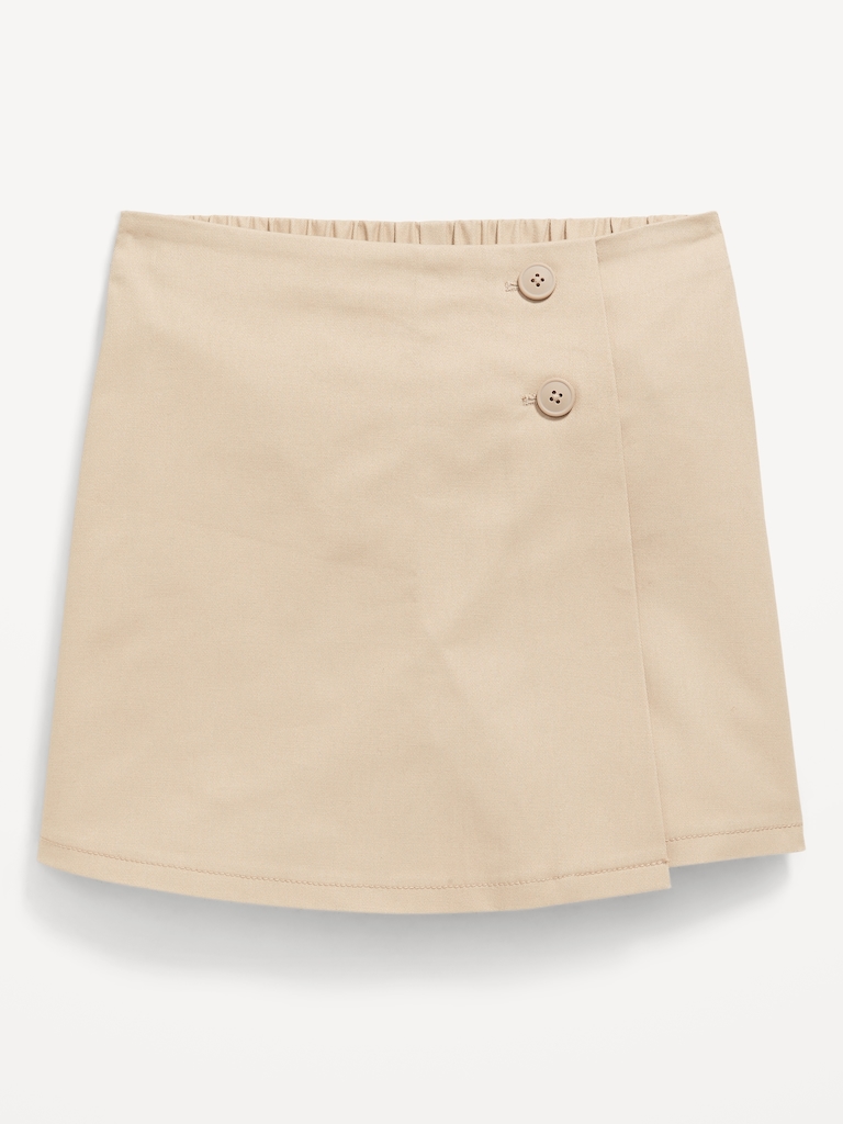 School Uniform Wrap-Front Skort for Girls