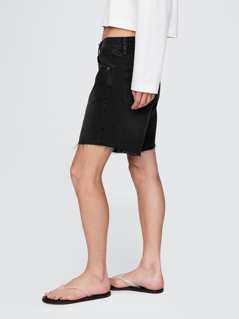 8" Mid Rise '90s Loose Denim Bermuda Shorts
