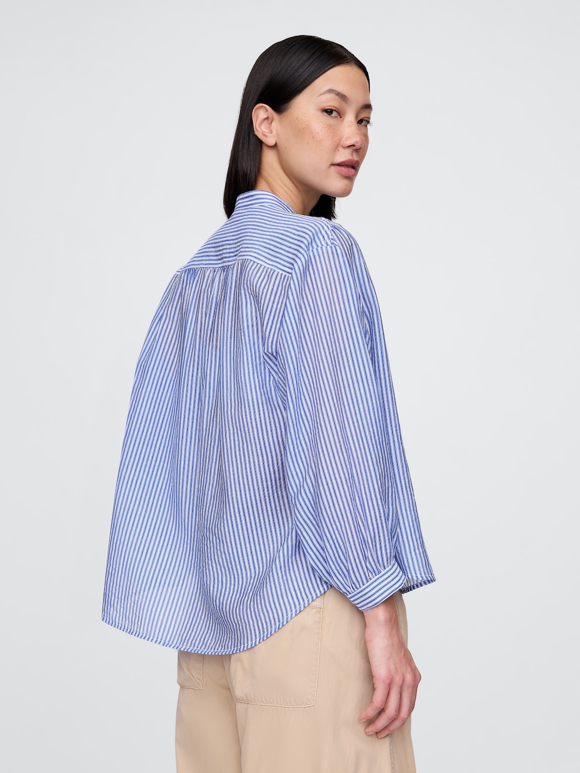 Sheer Button-Front Shirt