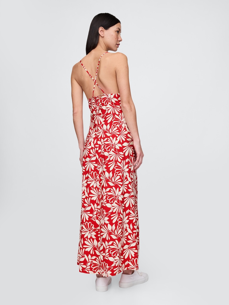 Tie-Back Maxi Slip Dress