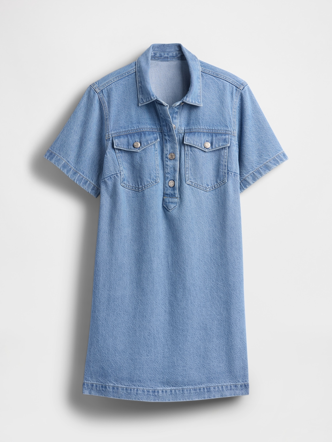 UltraSoft Denim Popover Mini Dress
