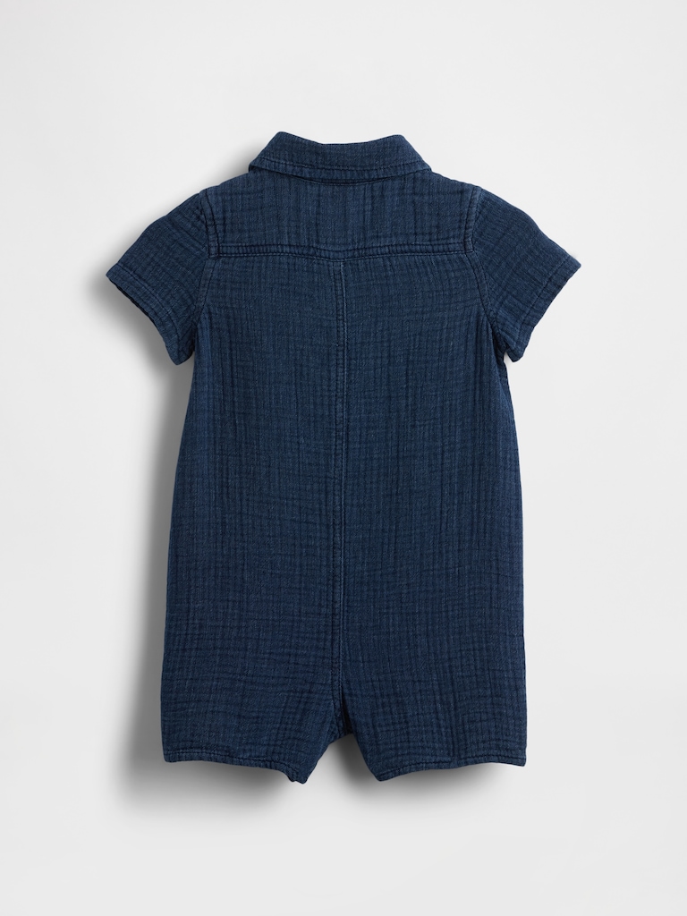 Baby Crinkle Gauze Pocket Shorty One-Piece