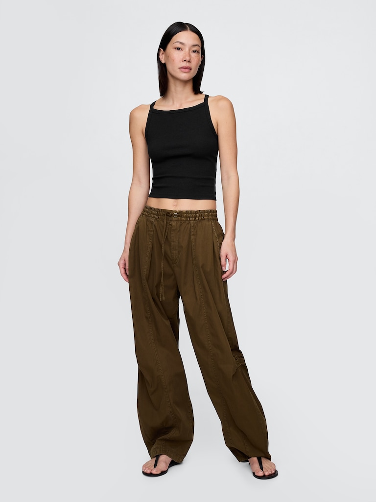 Modern Apron-Neck Crop Tank Top