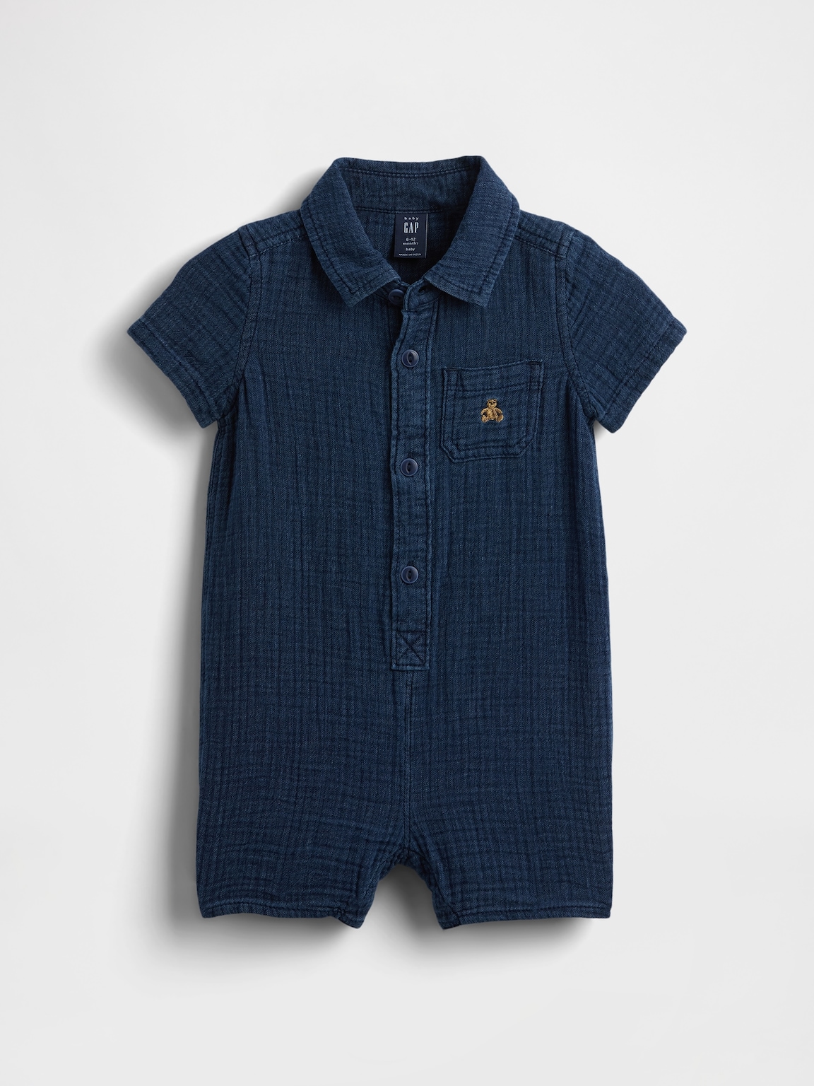 Baby Crinkle Gauze Pocket Shorty One-Piece