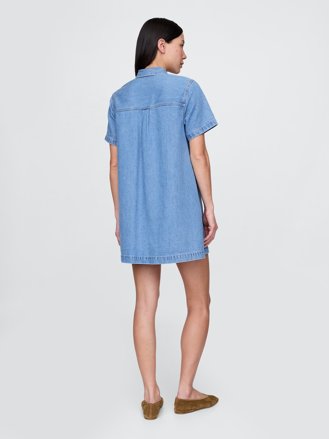 UltraSoft Denim Popover Mini Dress