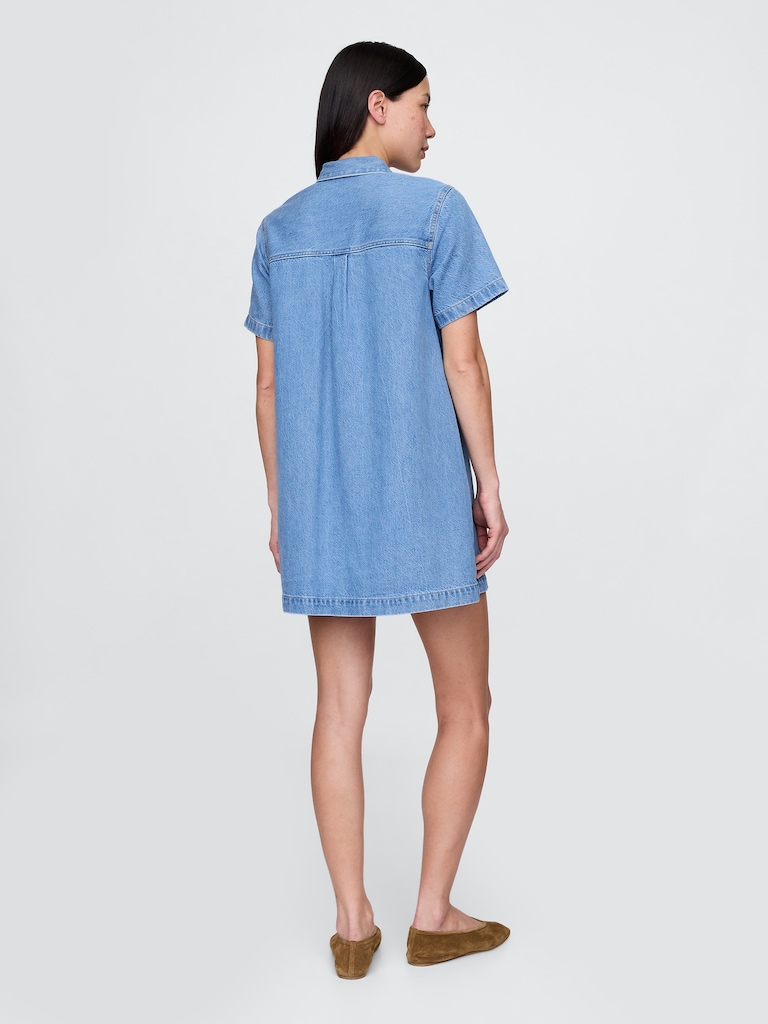 UltraSoft Denim Popover Mini Dress