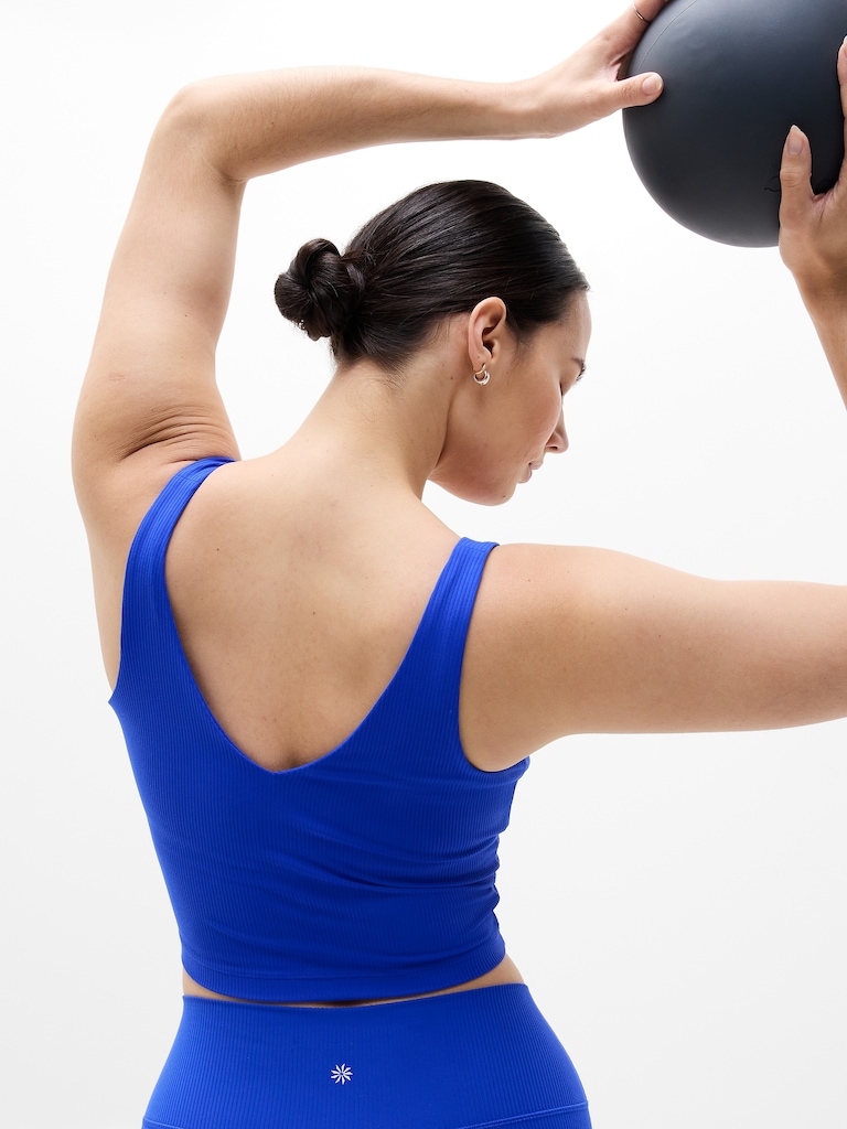 Transcend V Neck Rib Crop Sports Bra A-C
