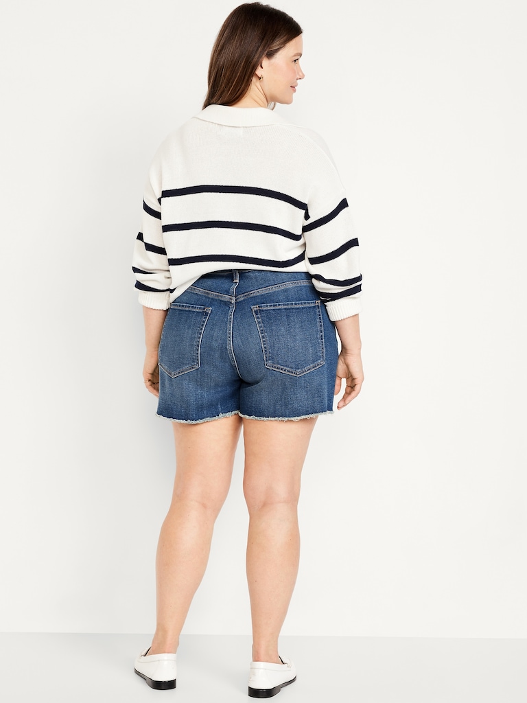 Curvy High-Waisted OG Jean Cut-Off Shorts -- 3-inch inseam